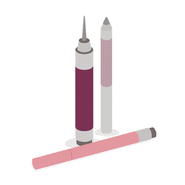 Rótulos de embalagem de lápis e caneta para cosméticos